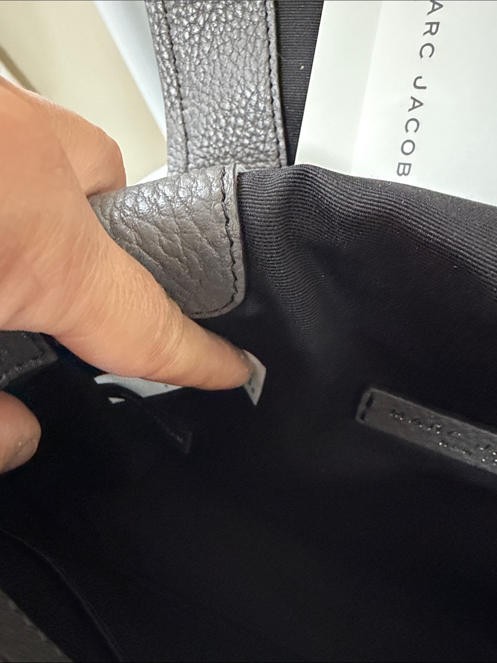 Marc Jacobs Dark Gray Pebbled Leather Saddle Crossbody - Picture 8 of 15
